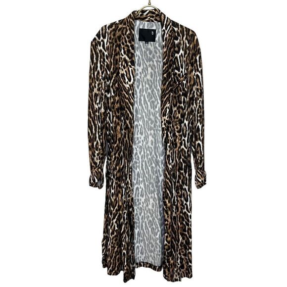 R13 Smoking Robe with Piping in Leopard Small - Picture 5 of 16